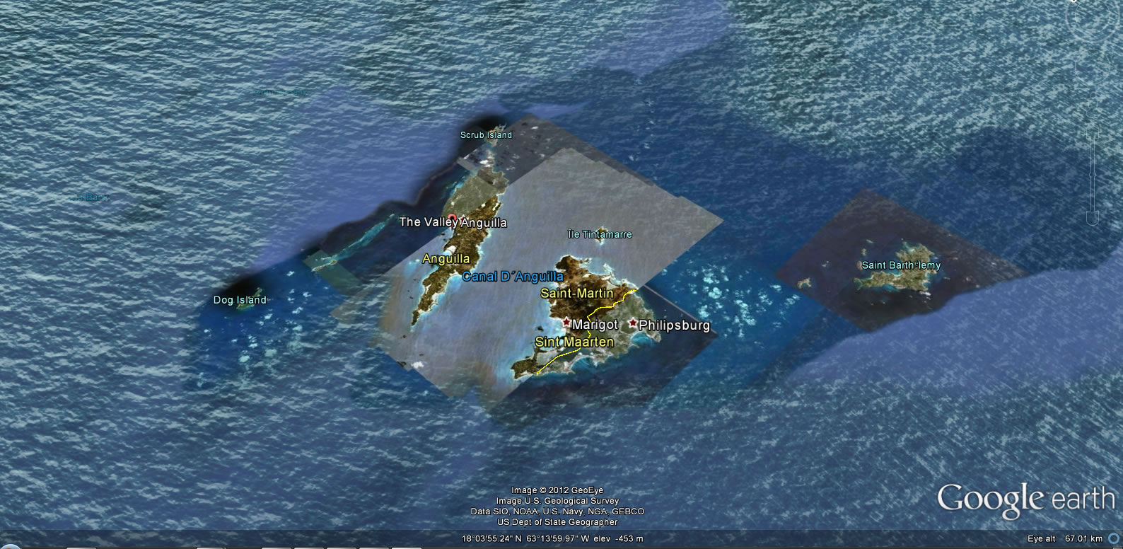 Anguilla terre carte